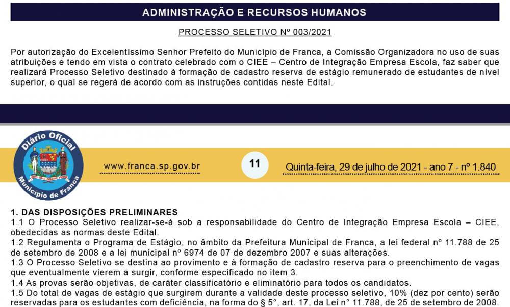 concurso estagio
